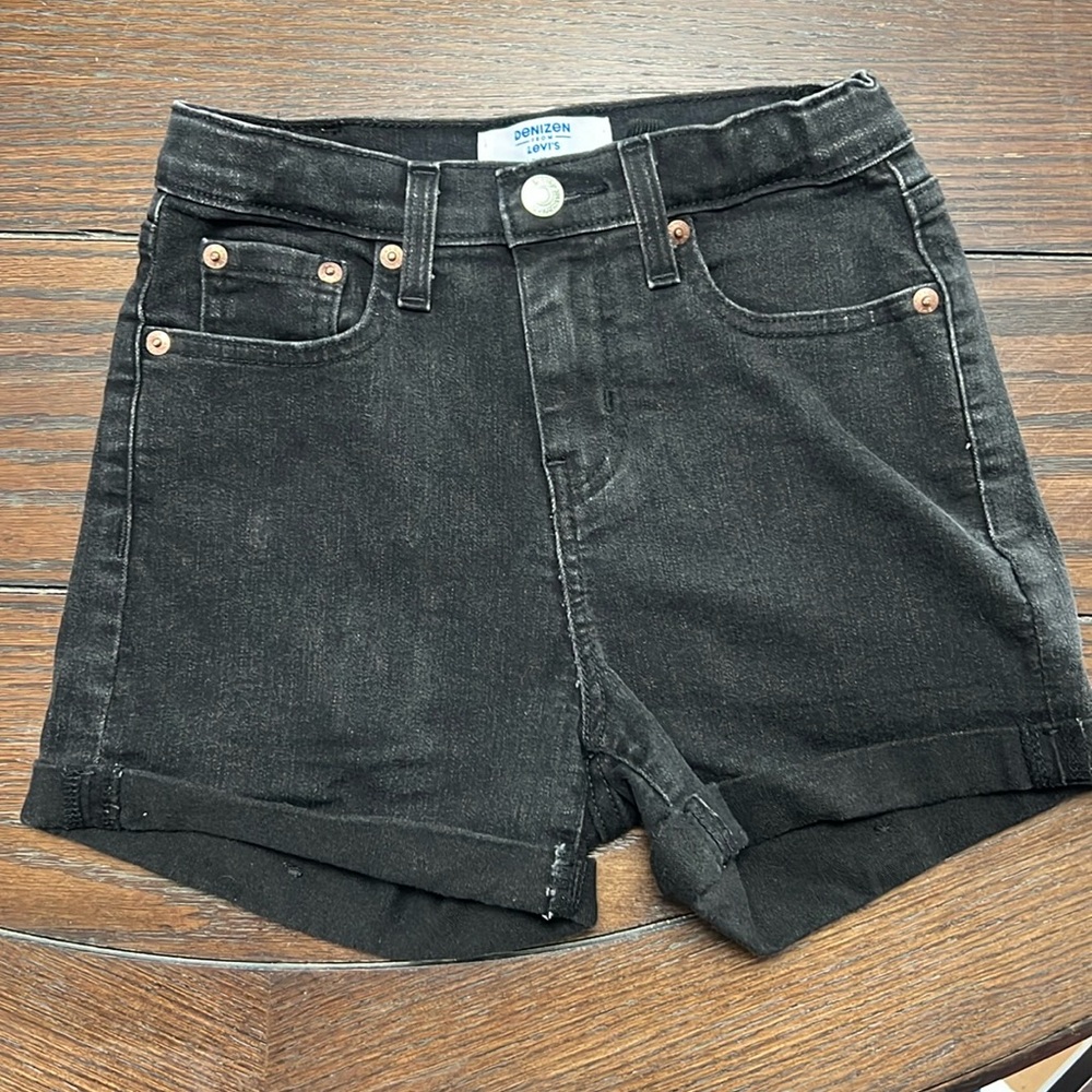 Denizen from Levi’s High Rise Black Denim Shorts 10